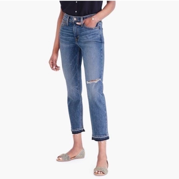 J. Crew Denim - J.CREW High Waisted Slim Boyfriend Straight Leg Crop Denim Jeans